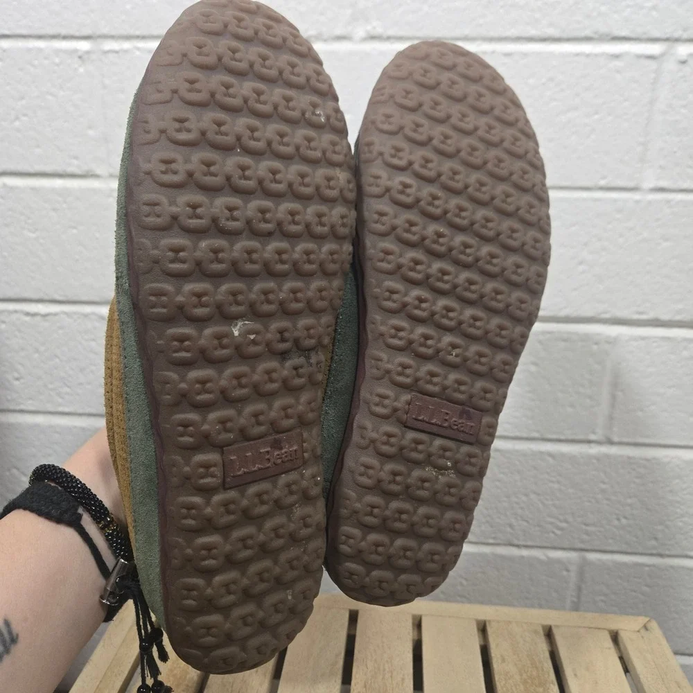 L.L. Bean Mens 8 Two Tone Suede Mountain Slippers Loafers‎ Cozy Cabin Gorpcore